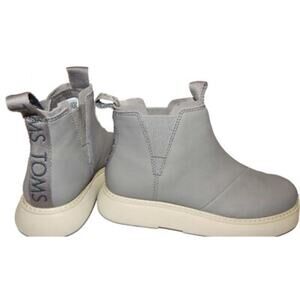 TOMS Boot Leather/Suede Hiking Boots Gray Womens Size 8.5